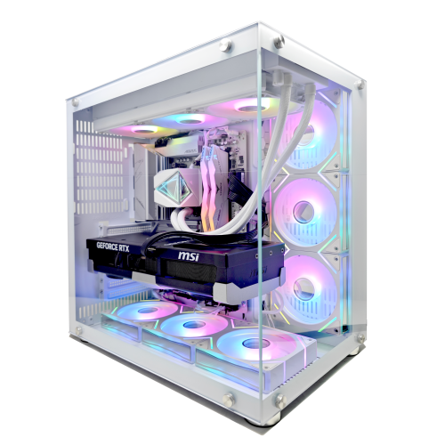 Uniway Pulse Gaming PC - RTX 5060, AMD Ryzen 7 5700X, 32GB Memory, 1TB SSD, Win 11 Pro, White, Liquid Cooled