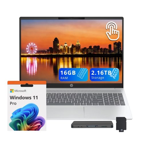 HP OmniBook 5 16" Touchscreen Business Laptop - Intel Core Ultra 5 225U - 16GB RAM - 1TB SSD+160GB Dock - Intel UHD - Windows 11 - Silver